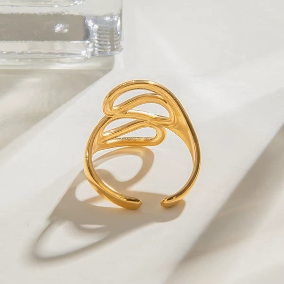 18K Gold Plated Adjustable Ring - Gold Jewelry - Picture 4 of 7